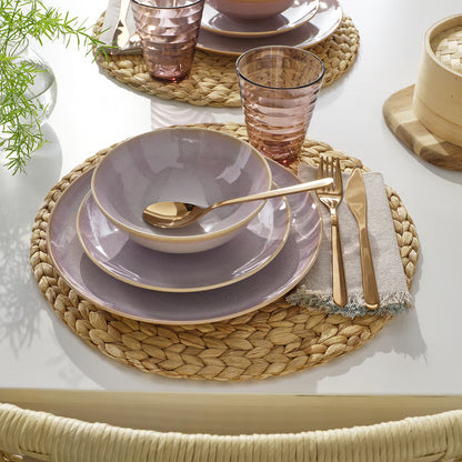 18-piece dinnerware set, light pink