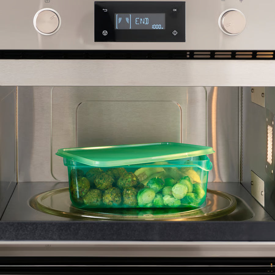 Food container with lid, set of 17, green